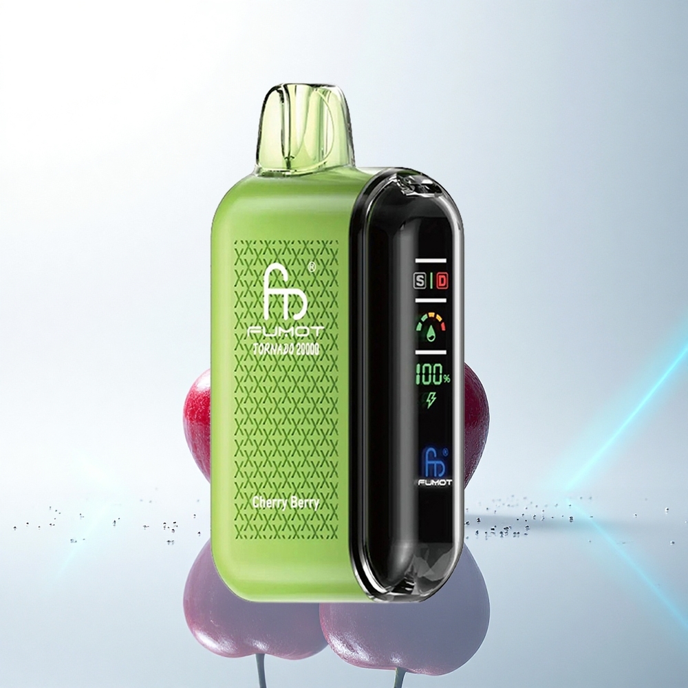 Fumot Tornado 20000 Puffs チェリーベリー デュアルメッシュ スマートディスプレイ