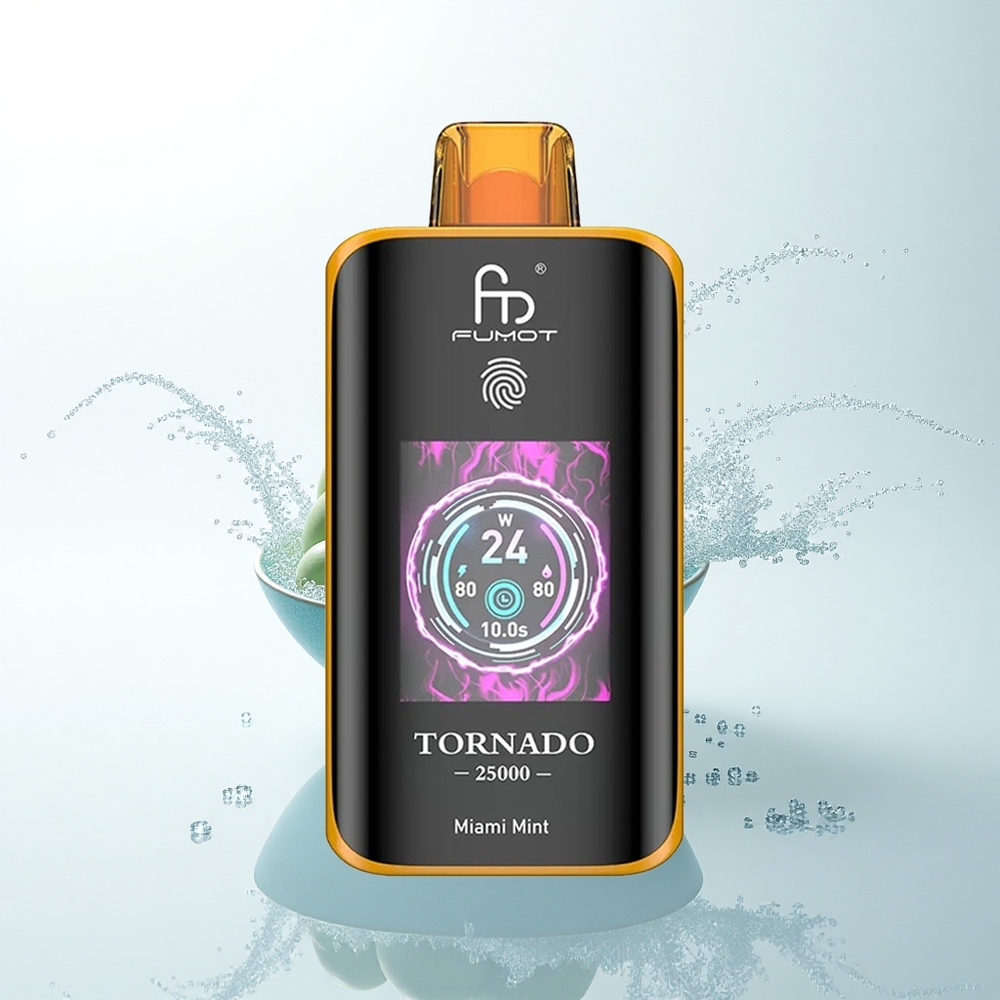 Fumot Tornado 25000 Puffs マイアミミント HDスクリーン 700mAh