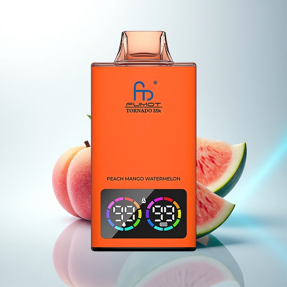 Fumot Tornado 35000 Puffs 桃マンゴー西瓜デュアルメッシュコイルUSB-C充電