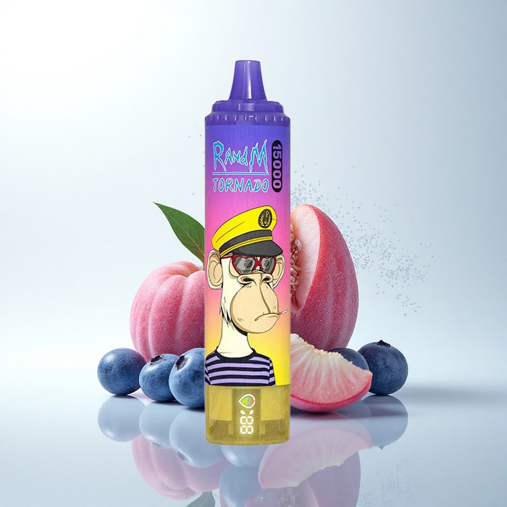 RandM Fumot Tornado 15000 Puffs ピーチブルーベリーキャンディ 25ml 850mAh メッシュコイル