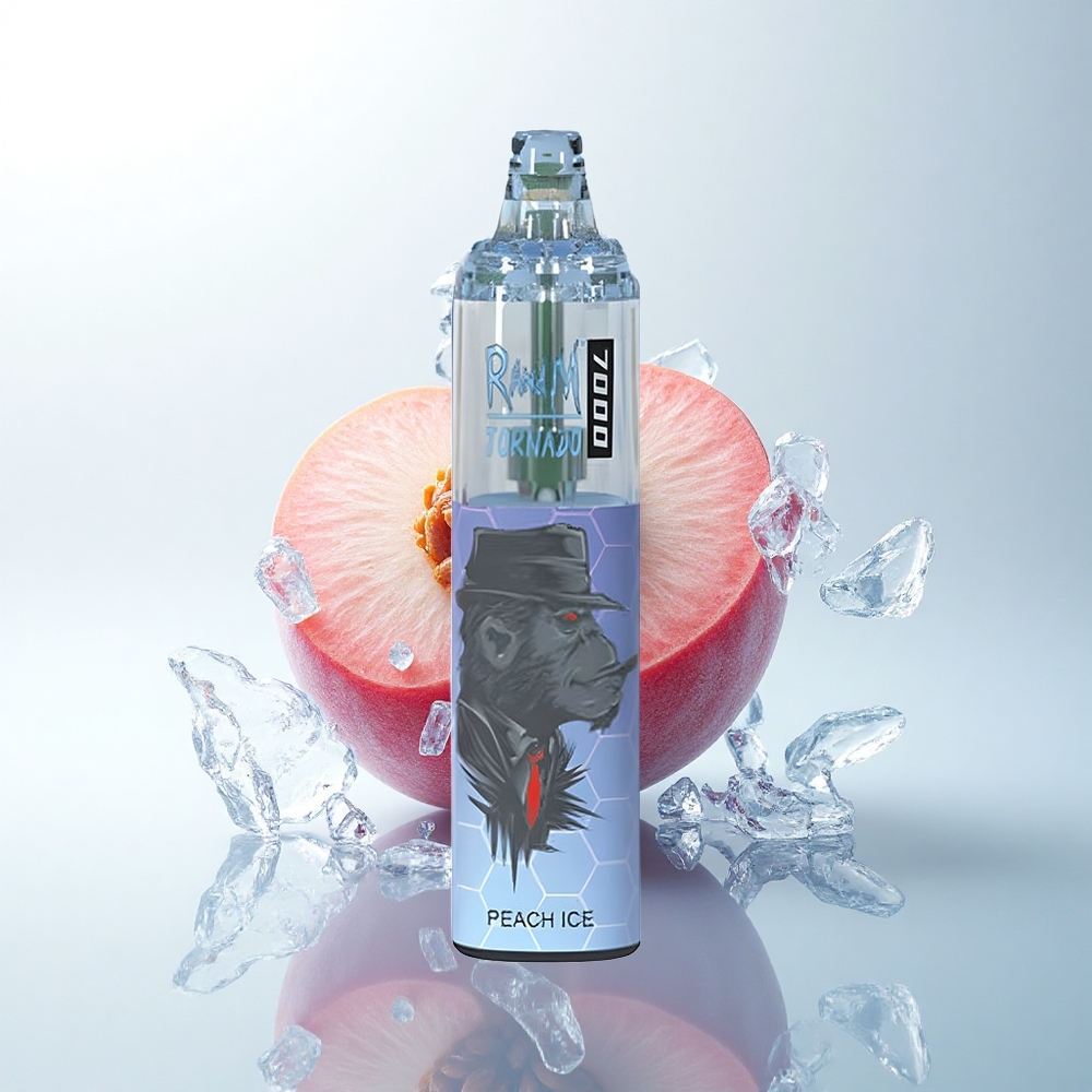 RandM Fumot Tornado 7000 Puffs 桃の氷メッシュ14ml