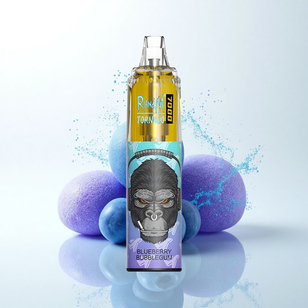 RandM Fumot Tornado 7000 Puffs ブルーベリーバブルガム メッシュコイル RGB