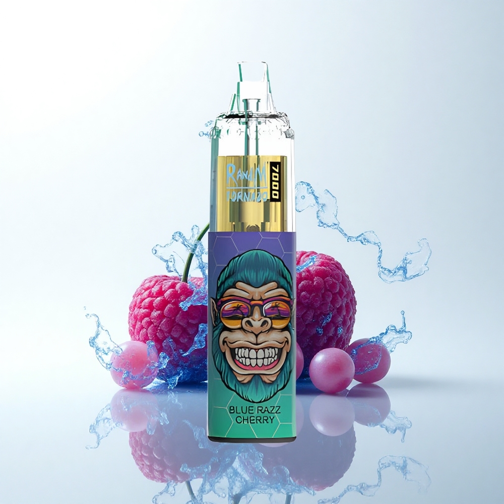 RandM Fumot Tornado 7000 Puffs ブルーラズチェリーRGBメッシュコイル