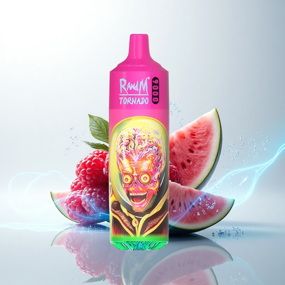RandM Fumot Tornado 9000 Puffs ラズベリーウォーターメロン RGBメッシュ 18mL