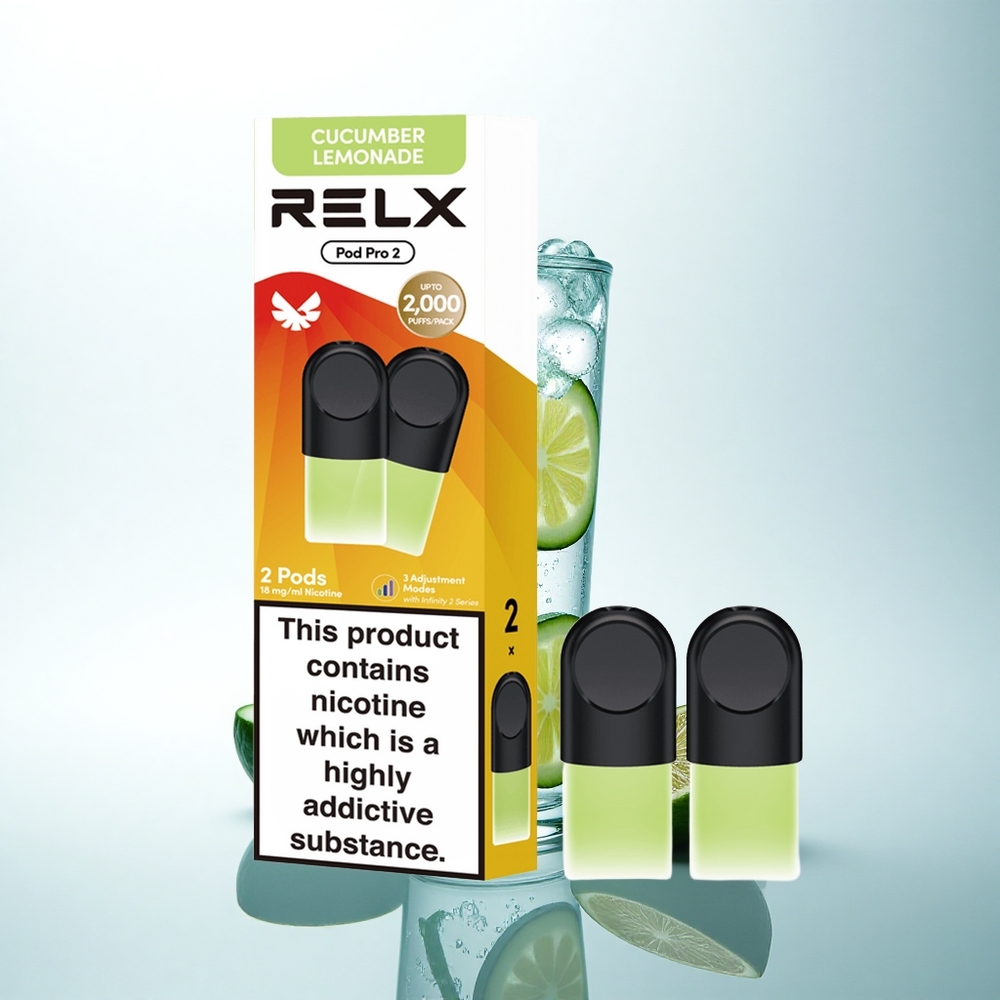 Relx Pod Pro 2 Vape Device ビバレッジ・キュウリレモネード 18mg/ml 1.9ml 3電圧調整