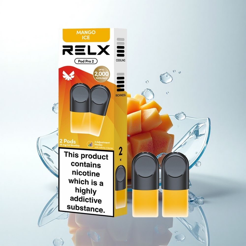Relx Pod Pro 2 Vape Device マンゴーアイス18mg/ml 1.9ml 3電圧調整