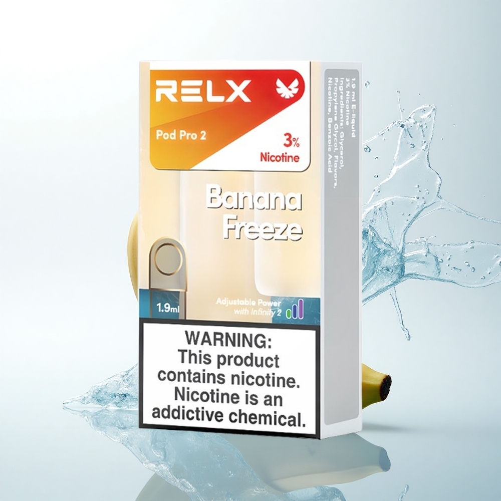 Relx Pod Pro 2 Vape Device バナナフリーズ30mg/ml 1.9ml 3電圧調整