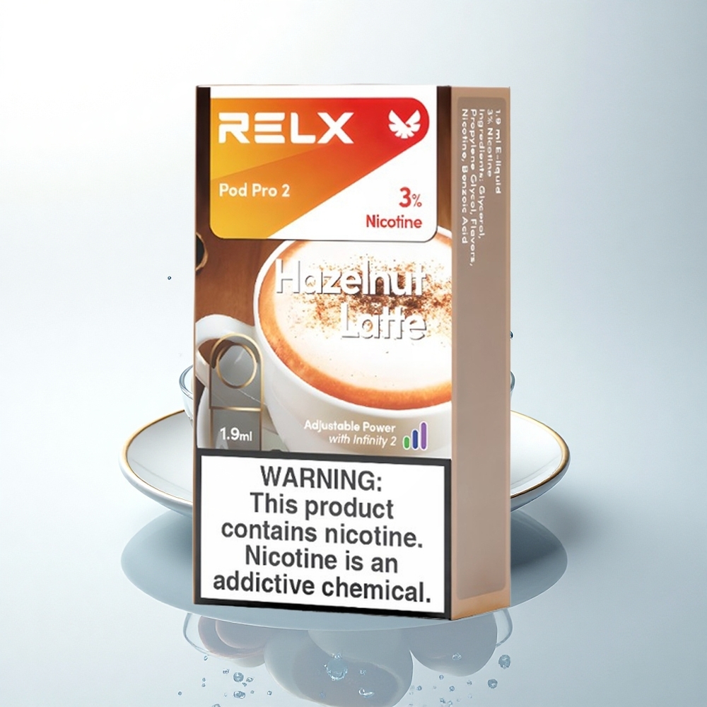 Relx Pod Pro 2 Vape Device ヘーゼルナッツラテ30mg/ml 1.9ml 3電圧モード