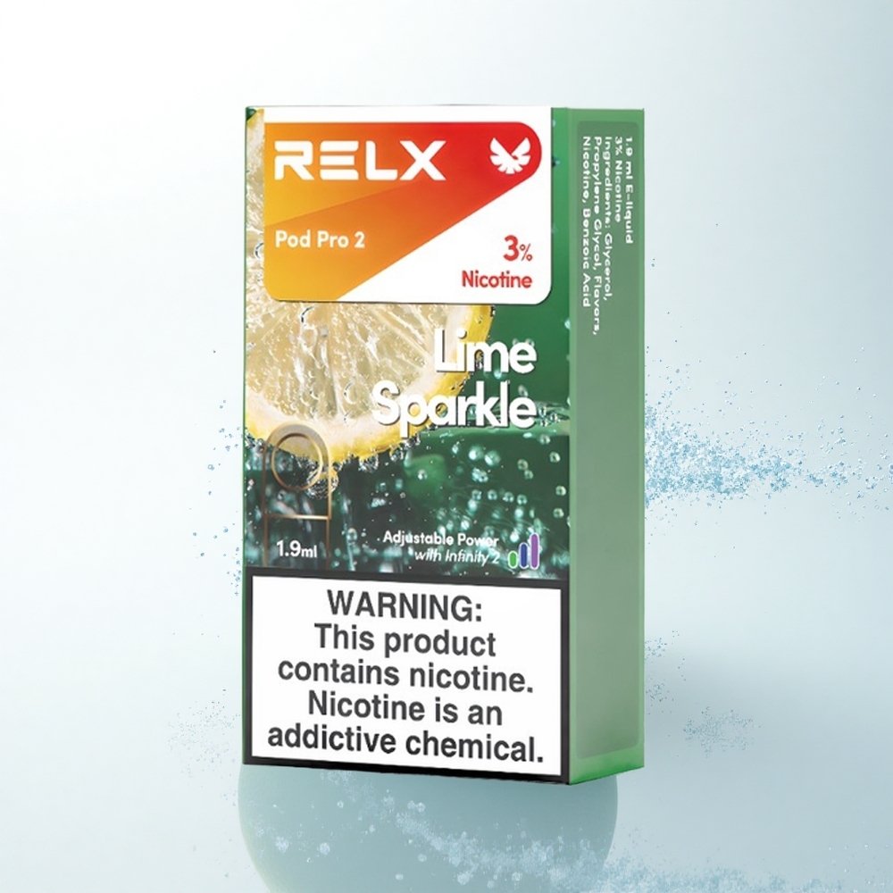 Relx Pod Pro 2 Vape Device ライムスパークル30mg/ml 1.9ml 3電圧調整