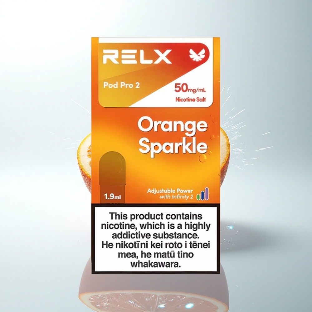 Relx Pod Pro 2 Vape Device オレンジスパークル50mg/ml 1.9ml 3モード