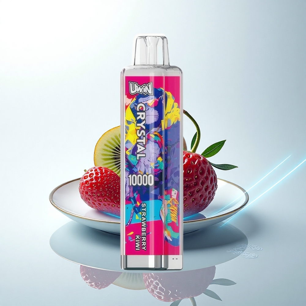 Uwin Crystal 10000 Puffs いちごキウイ RGB 0.8オーム 18ml 650mAh Type-C