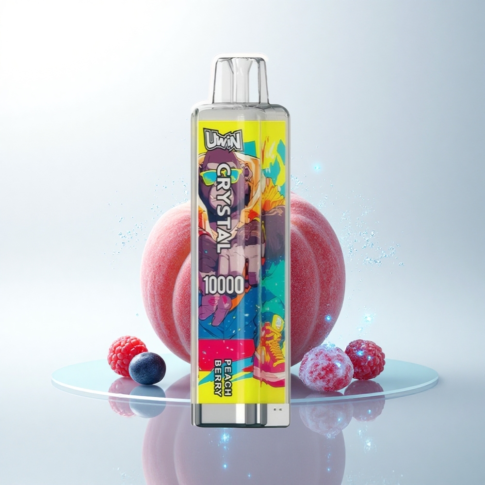 Uwin Crystal 10000 Puffs 桃ベリーRGB 18ml 0.8Ωメッシュ