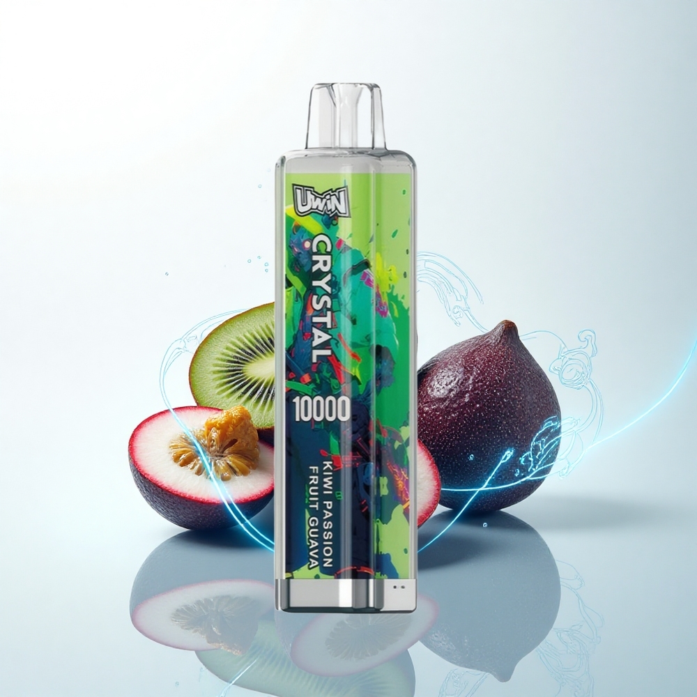 Uwin Crystal 10000 Puffs キウイパッションフルーツグァバ RGBライト 18ml 650mAh