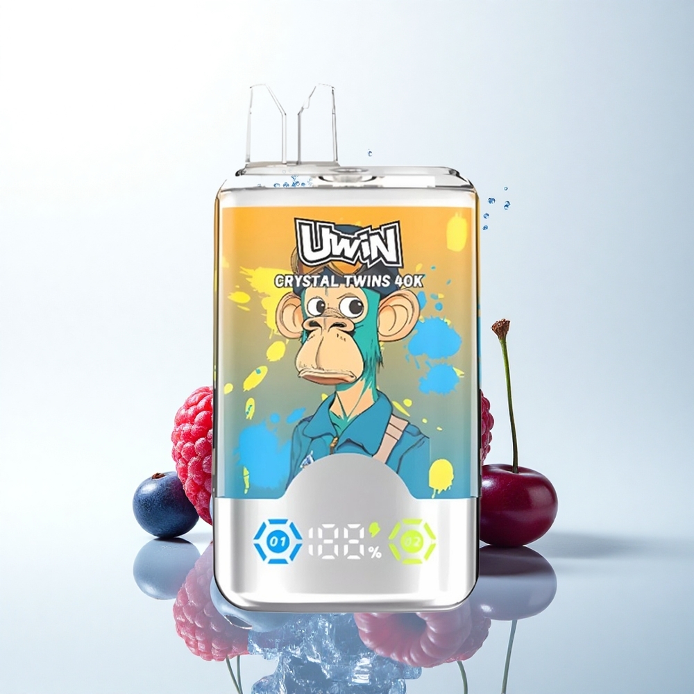 Uwin Crystal Twins 40000 Puffs ブルーベリーレッドチェリーアイス デュアルフレーバー 32ml