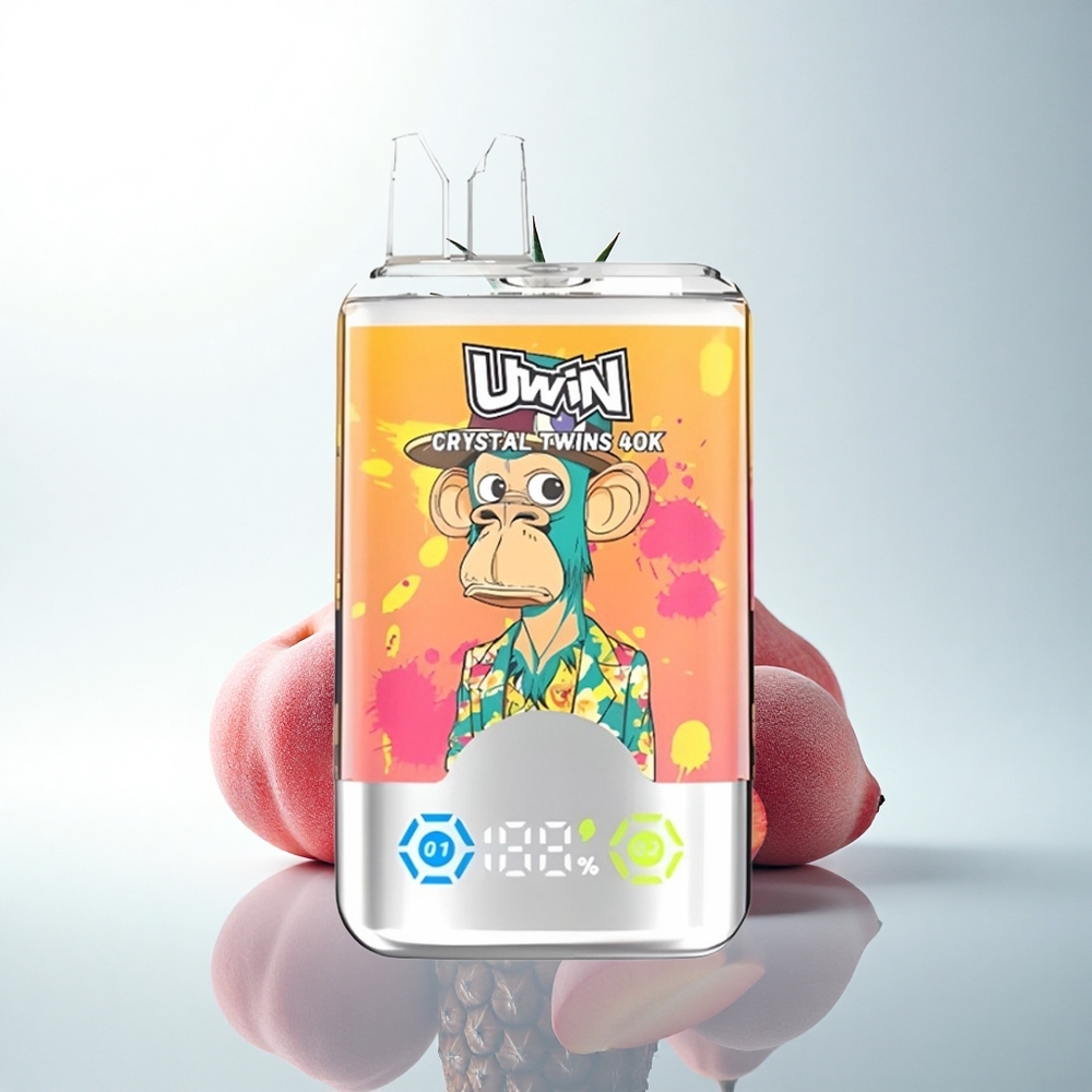 Uwin Crystal Twins 40000 Puffs ピーチマンゴーパイナップルダブルフレーバー32mlレッドブル