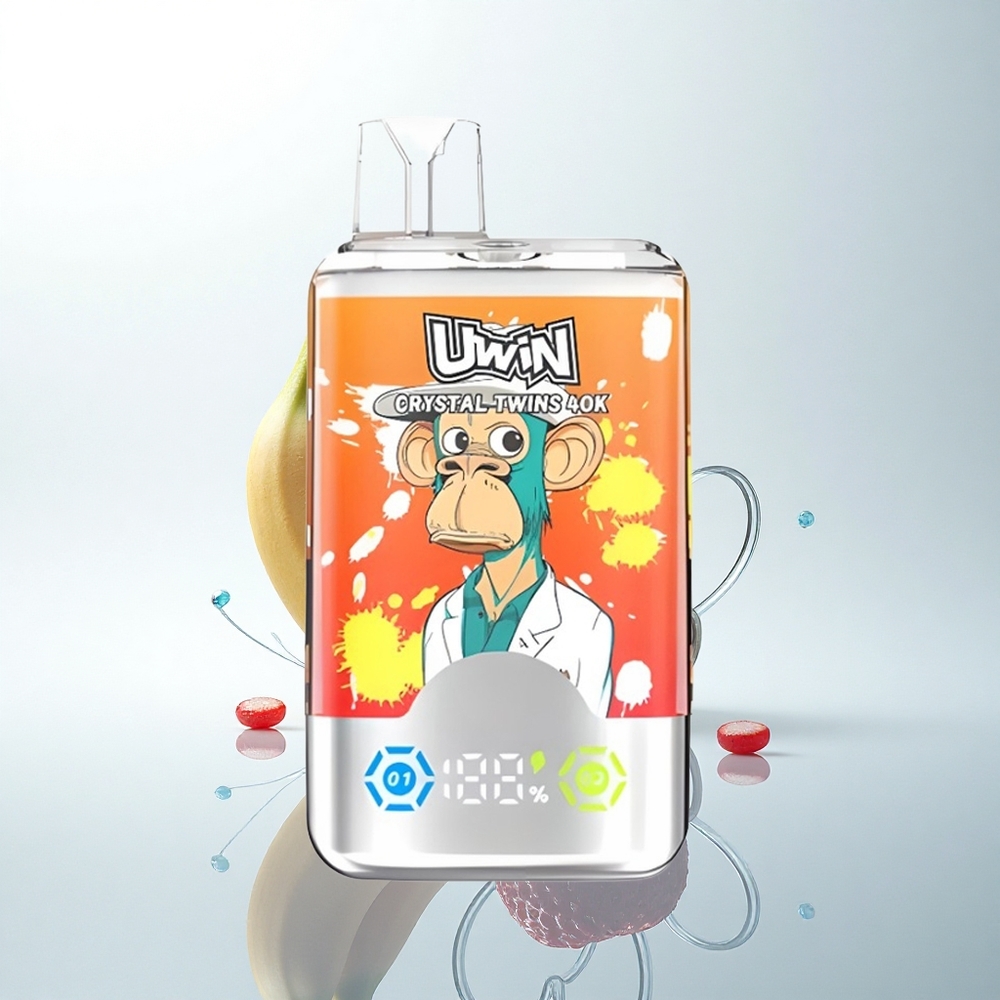 Uwin Crystal Twins 40000 Puffs ストロベリーバナナラブ66 デュアルフレーバー 32ml