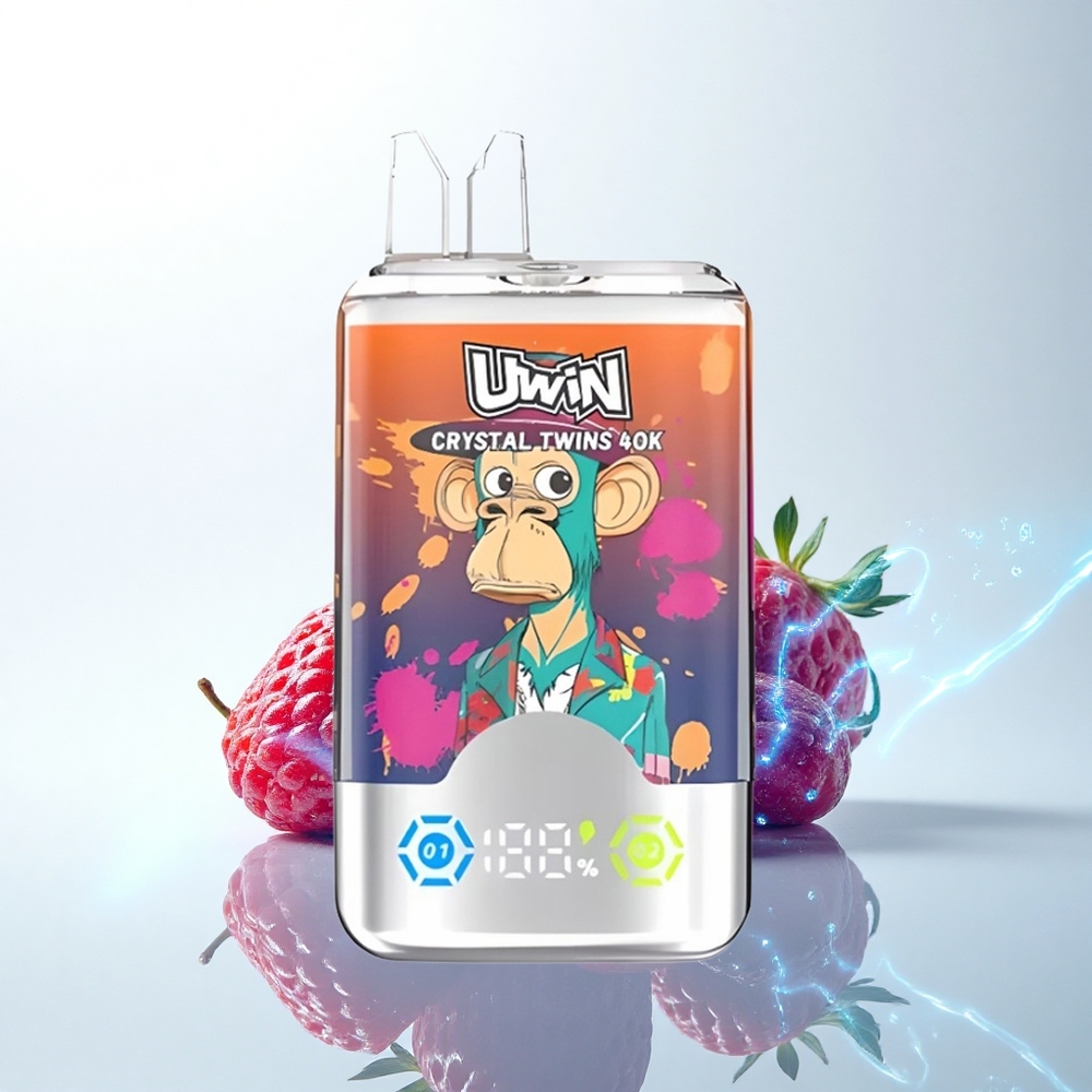 Uwin Crystal Twins 40000 Puffs ストロベリーレッドチェリーブルー デュアルフレーバー 850mAh