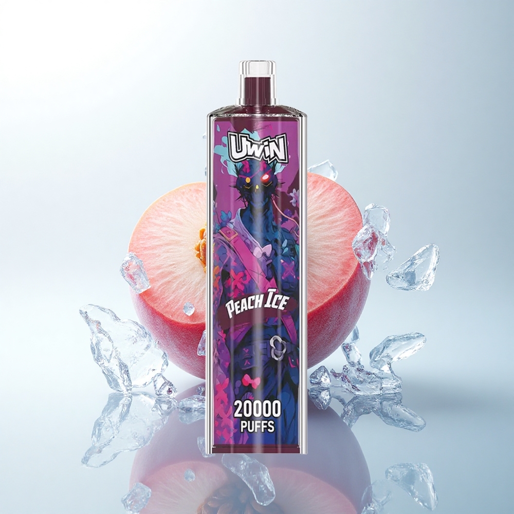 Uwin Shisha Hookah Crystal 20000 Puffs ピーチアイス メッシュコイル タイプC 22ml