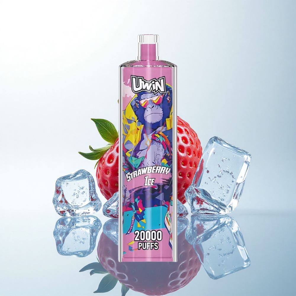 Uwin Shisha Hookah Crystal 20000 Puffs ストロベリーアイス メッシュコイル タイプC