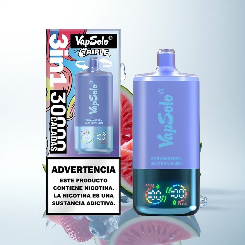 Vapsolo Triple 30000 Puffs いちごスイカブルーベリーアイス 40ml 3タンク Type-C