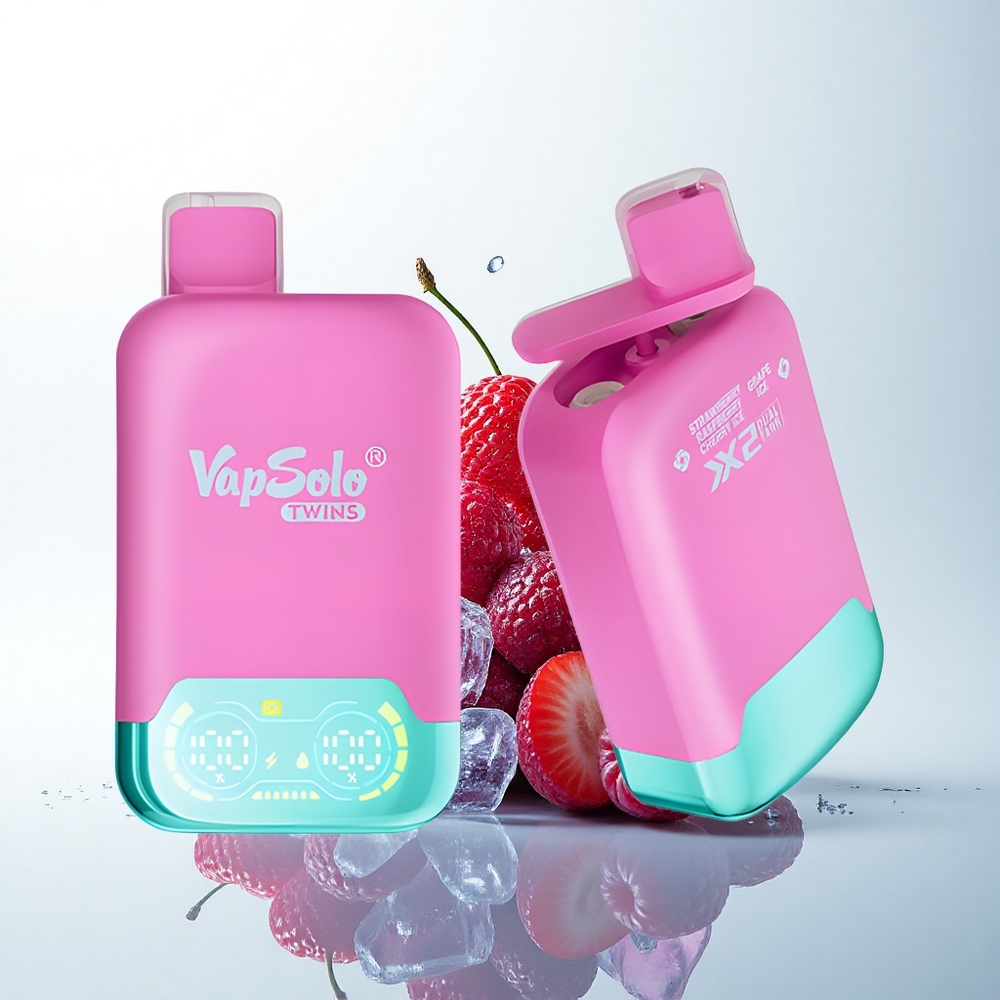 Vapsolo Twins 20000 Puffs イチゴ・ラズベリー・チェリーアイス＆グレープアイス 40ml 2タンク