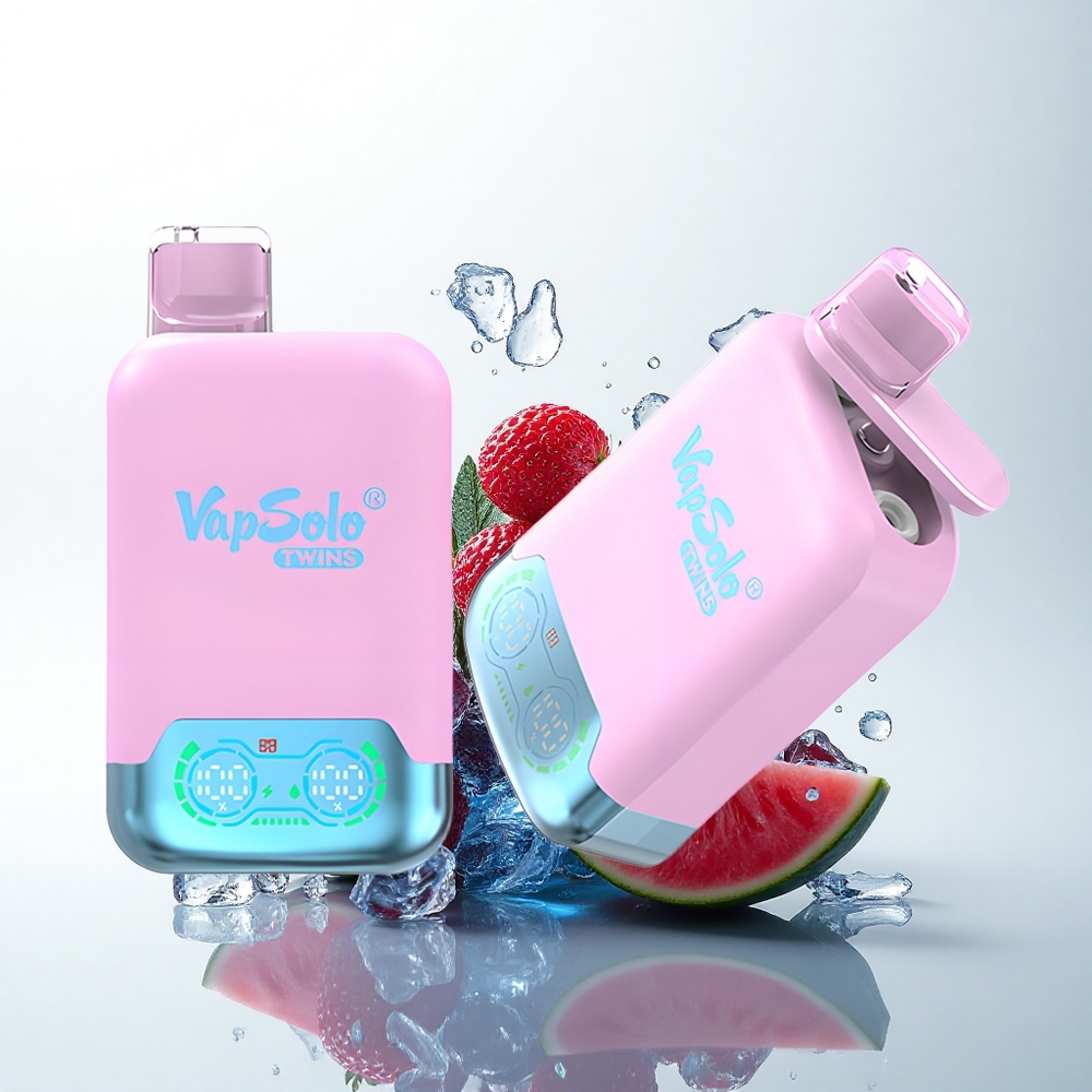 Vapsolo Twins 20000 Puffs 黒氷ドラゴンフルーツ苺＆ラズベリーメロン 40ml タイプ-C