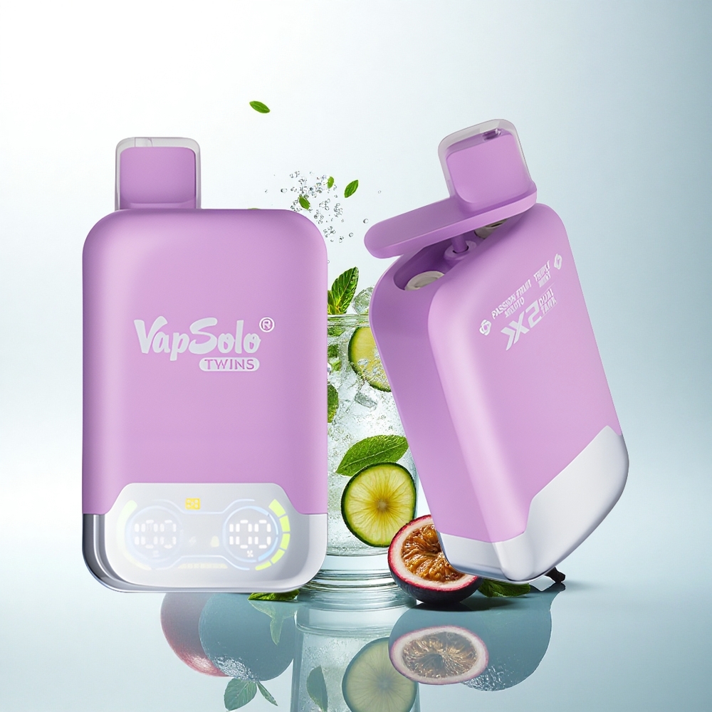 Vapsolo Twins 20000 Puffs パッションフルーツモヒート＆トリプルミント 40ml デュアルタンク Type-C