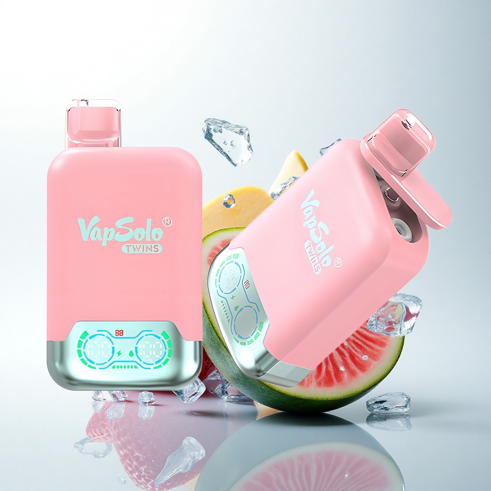 Vapsolo Twins 20000 Puffs ストロベリーアイス＆マンゴーピーチウォーターメロン 40ml デュアルタンク Type-C