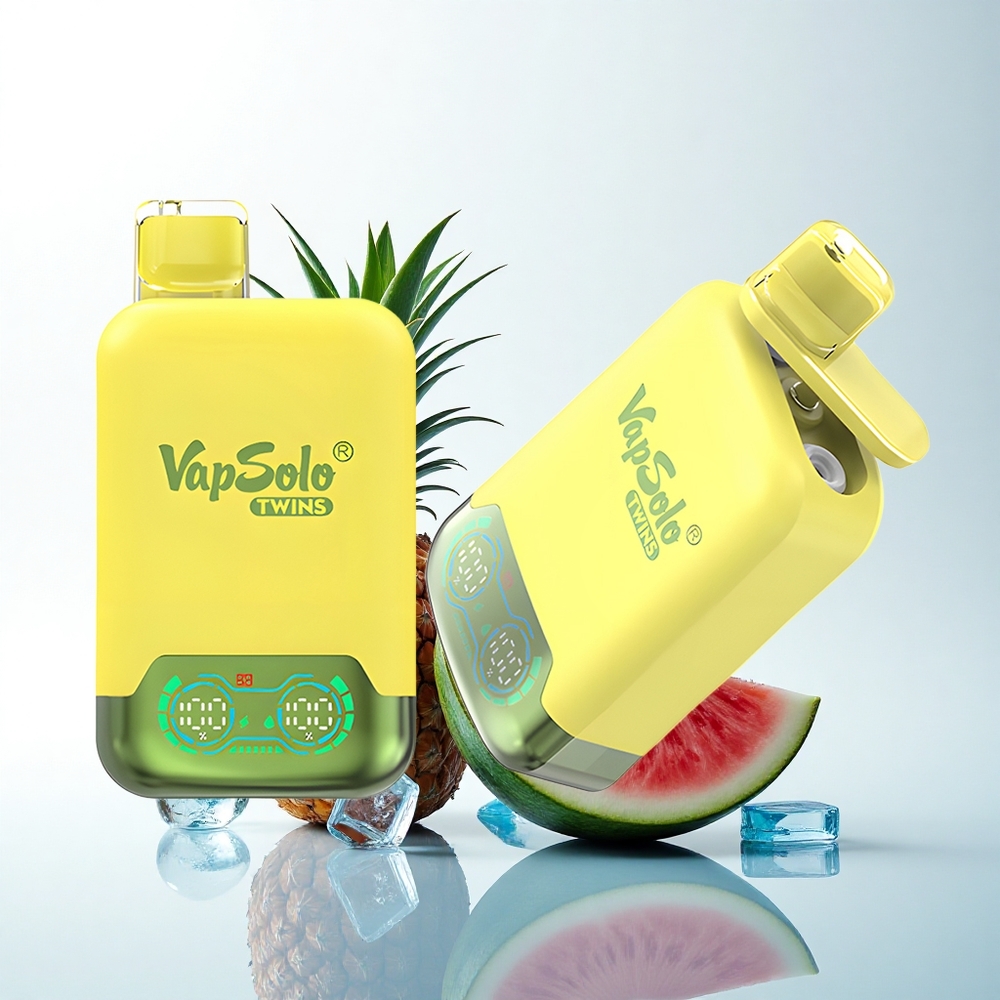 Vapsolo Twins 20000 Puffs パイナップルココナッツ＆ウォーターメロンアイス 40ml デュアルタンク Type-C