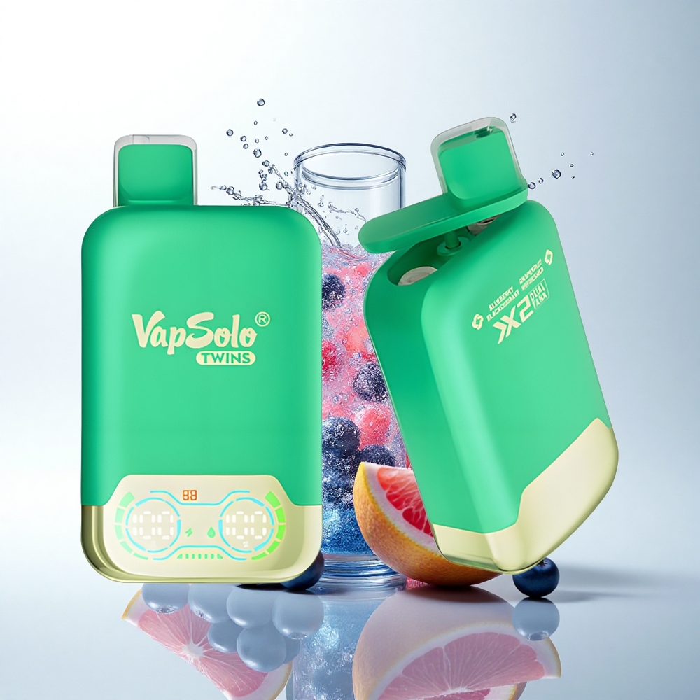 Vapsolo Twins 20000 Puffs ブルーベリーブラックカラント＆グレープフルーツリフレッシャー 40ml デュアルタンク