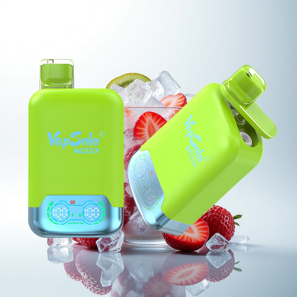 Vapsolo Twins 20000 Puffs イチゴキウイ＆イチゴラズベリーチェリーアイス 40ml デュアルタンク